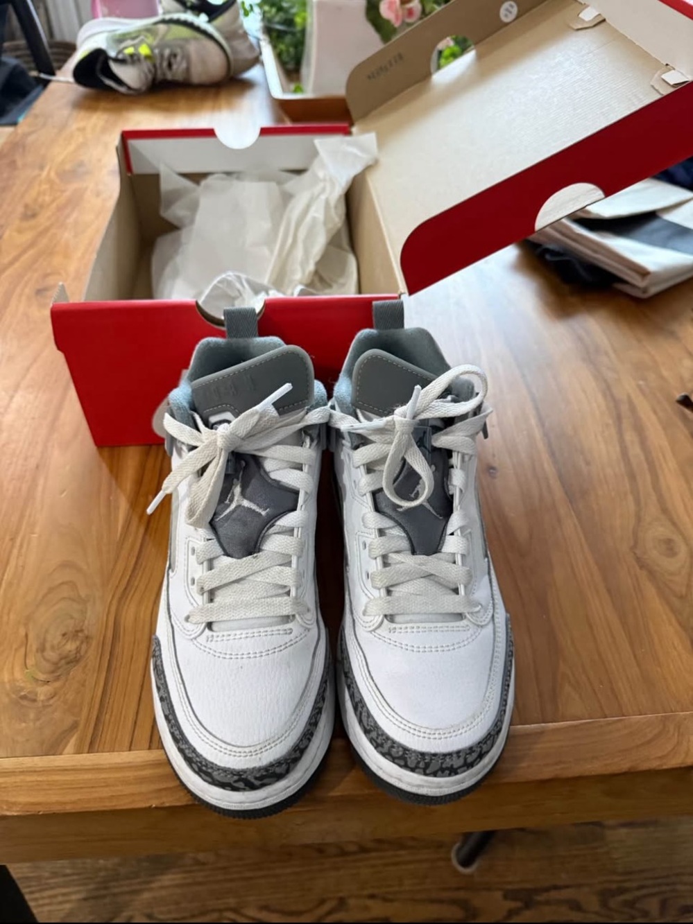 Nike Jordan Spizike Low basketball shoes white anthracite elf grey
